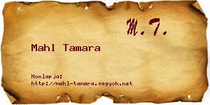 Mahl Tamara névjegykártya